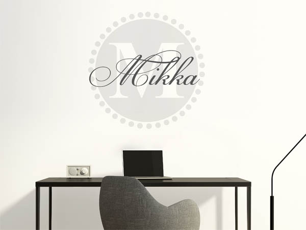Wandtattoo Mikka als Monogramm rund