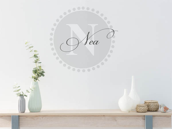 Wandtattoo Nea als Monogramm rund