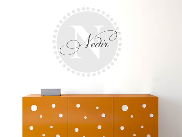 Wandtattoo Nedir als Monogramm rund