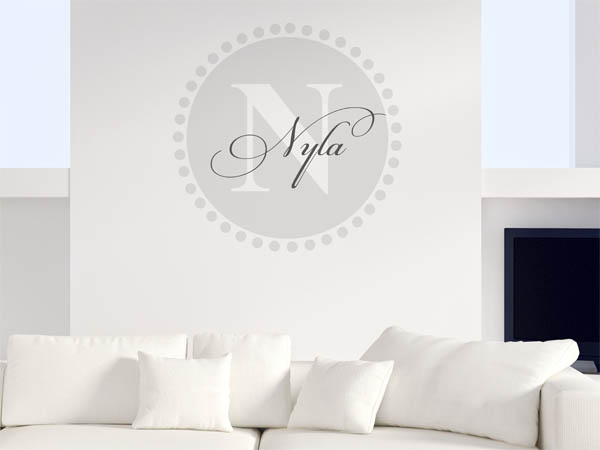Wandtattoo Nyla als Monogramm rund