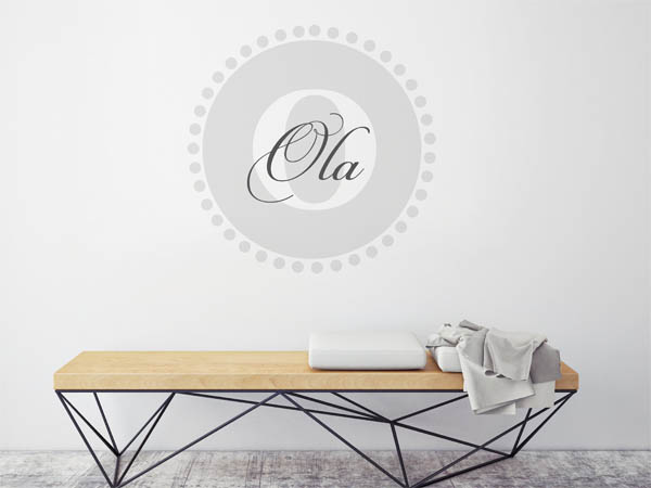 Wandtattoo Ola als Monogramm rund
