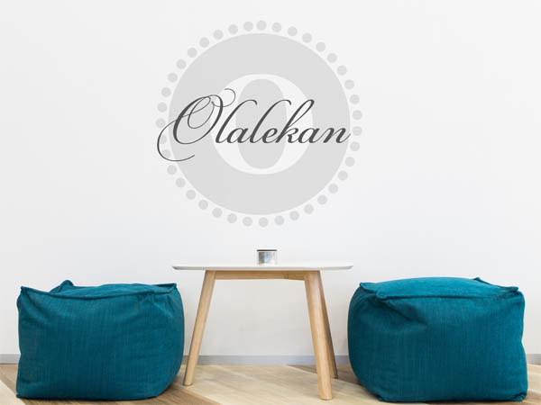 Wandtattoo Olalekan als Monogramm rund