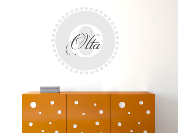 Wandtattoo Olta als Monogramm rund