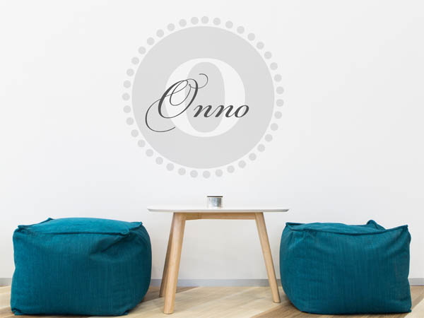 Wandtattoo Onno als Monogramm rund