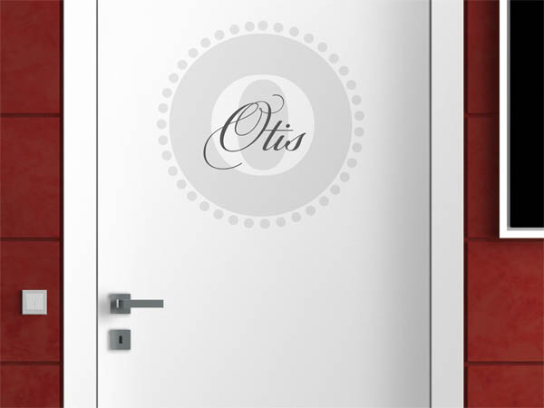 Wandtattoo Otis als Monogramm rund