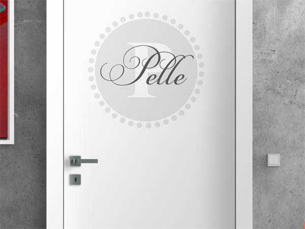 Wandtattoo Pelle als Monogramm rund