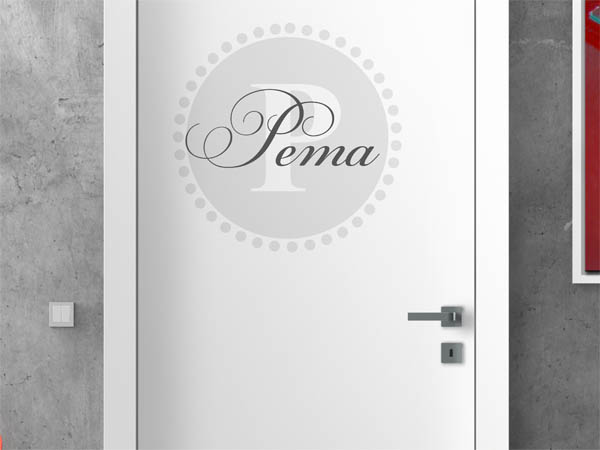 Wandtattoo Pema als Monogramm rund