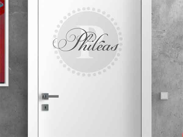 Wandtattoo Philéas als Monogramm rund