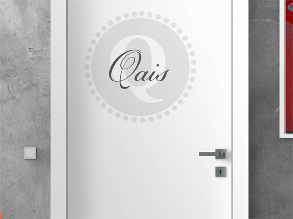 Wandtattoo Qais als Monogramm rund