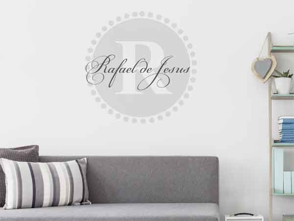 Wandtattoo Rafael de Jesus als Monogramm rund