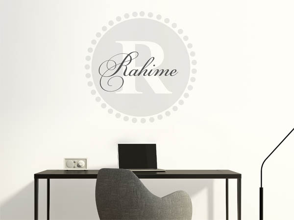 Wandtattoo Rahime als Monogramm rund