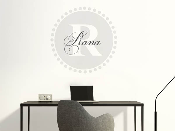 Wandtattoo Rana als Monogramm rund