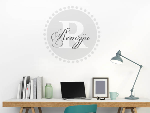 Wandtattoo Remzija als Monogramm rund