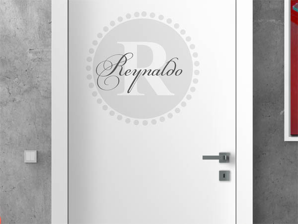 Wandtattoo Reynaldo als Monogramm rund