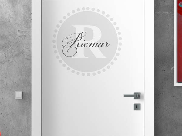 Wandtattoo Ricmar als Monogramm rund