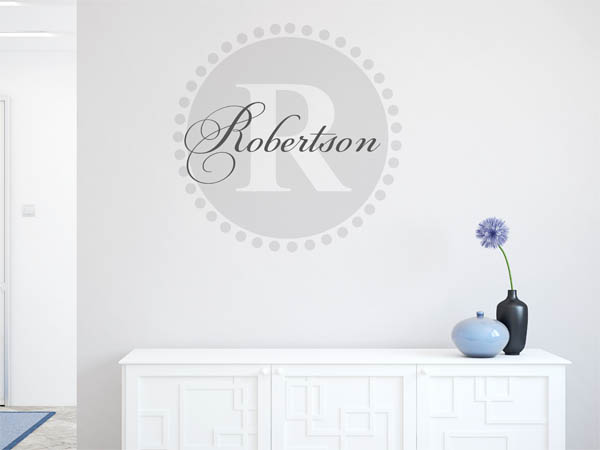Wandtattoo Robertson als Monogramm rund