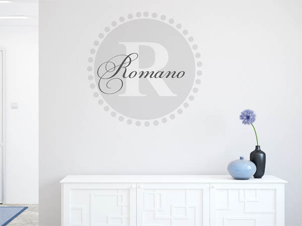 Wandtattoo Romano als Monogramm rund