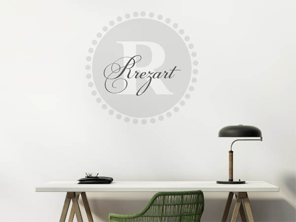 Wandtattoo Rrezart als Monogramm rund