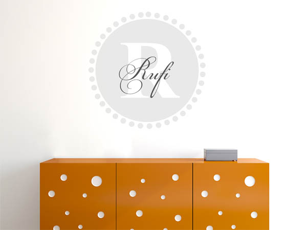 Wandtattoo Rufi als Monogramm rund
