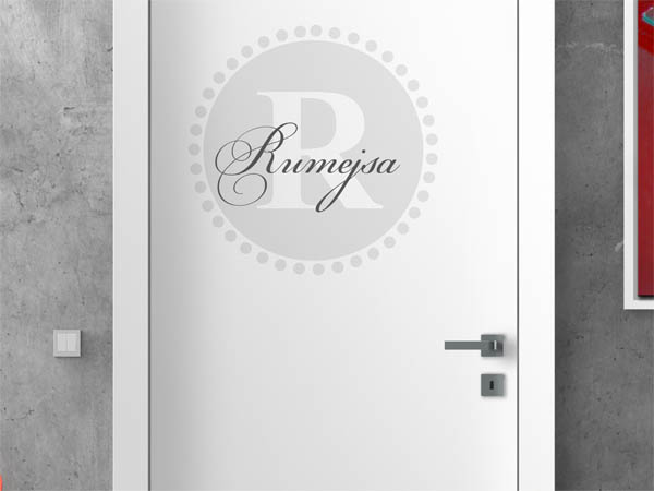 Wandtattoo Rumejsa als Monogramm rund