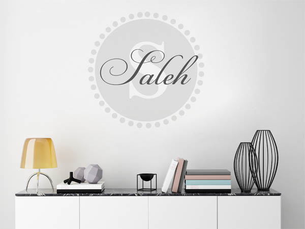 Wandtattoo Saleh als Monogramm rund