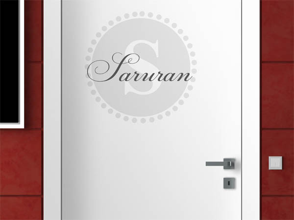 Wandtattoo Saruran als Monogramm rund