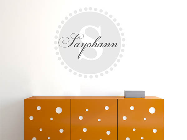 Wandtattoo Sayohann als Monogramm rund