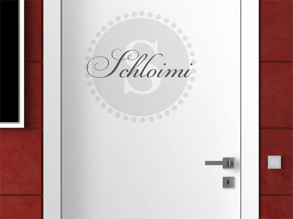 Wandtattoo Schloimi als Monogramm rund
