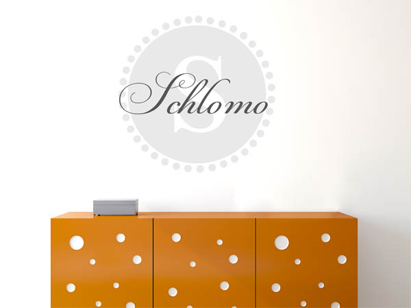 Wandtattoo Schlomo als Monogramm rund