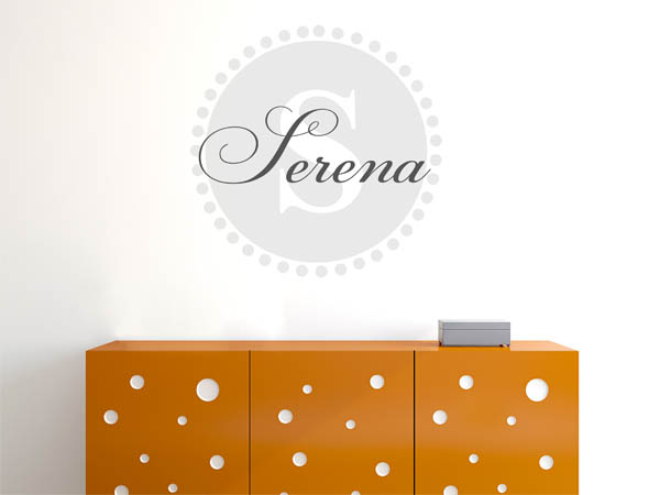 Wandtattoo Serena als Monogramm rund