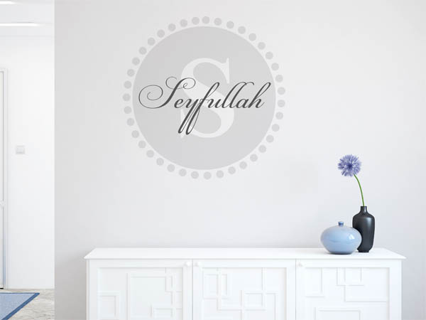Wandtattoo Seyfullah als Monogramm rund