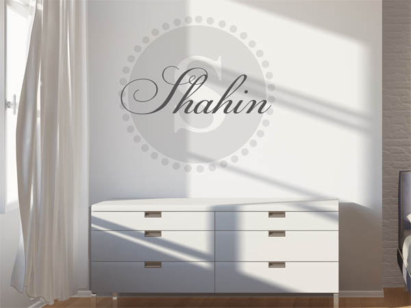 Wandtattoo Shahin als Monogramm rund