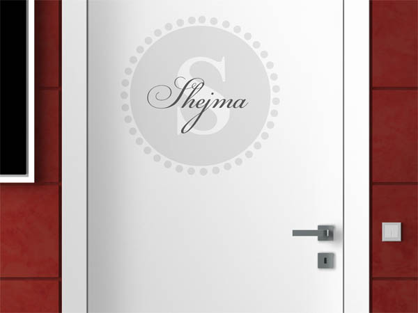 Wandtattoo Shejma als Monogramm rund