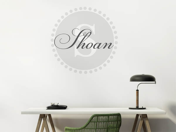 Wandtattoo Shoan als Monogramm rund