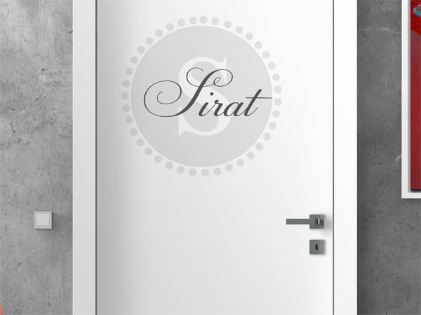 Wandtattoo Sirat als Monogramm rund