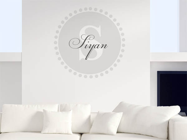 Wandtattoo Siyan als Monogramm rund