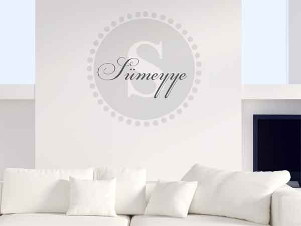 Wandtattoo Sümeyye als Monogramm rund