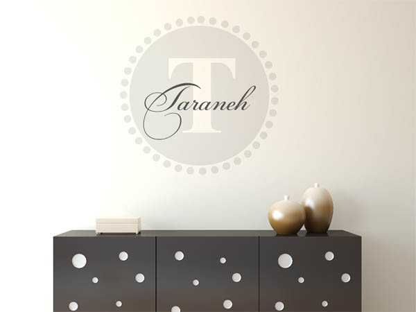 Wandtattoo Taraneh als Monogramm rund