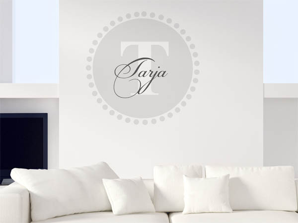 Wandtattoo Tarja als Monogramm rund