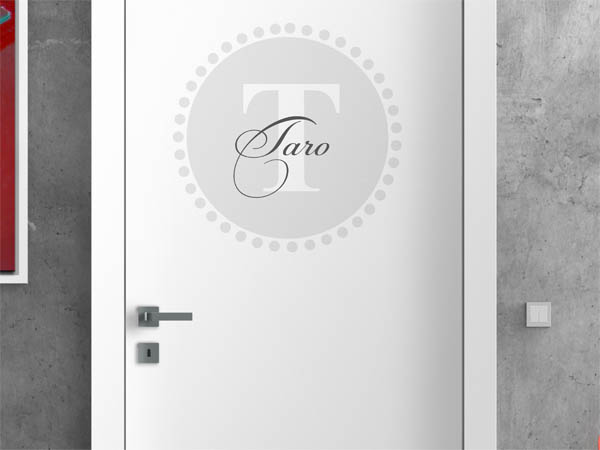 Wandtattoo Taro als Monogramm rund