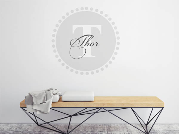 Wandtattoo Thor als Monogramm rund