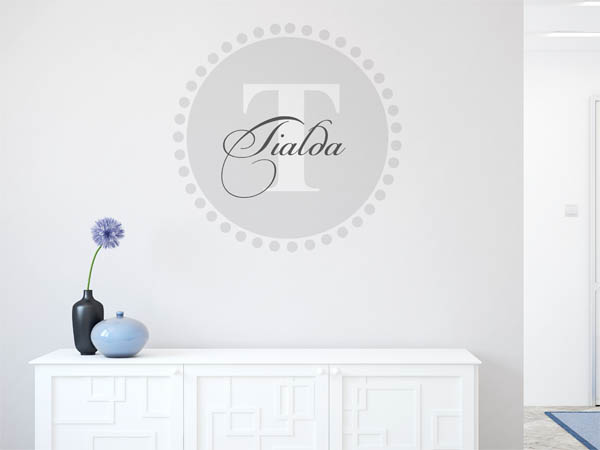 Wandtattoo Tialda als Monogramm rund