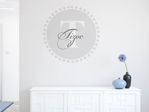 Wandtattoo Tizoc als Monogramm rund