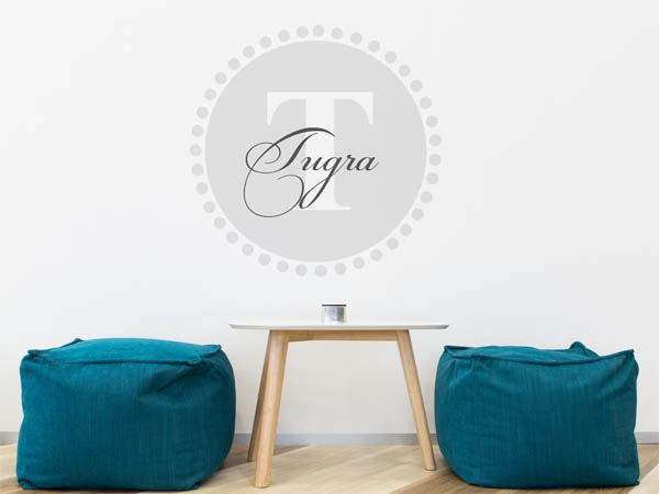 Wandtattoo Tugra als Monogramm rund