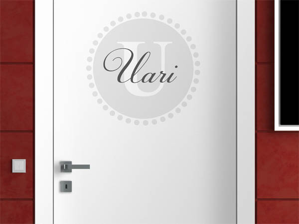 Wandtattoo Uari als Monogramm rund