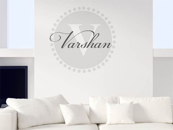 Wandtattoo Varshan als Monogramm rund