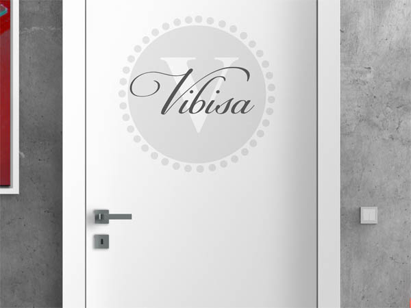 Wandtattoo Vibisa als Monogramm rund