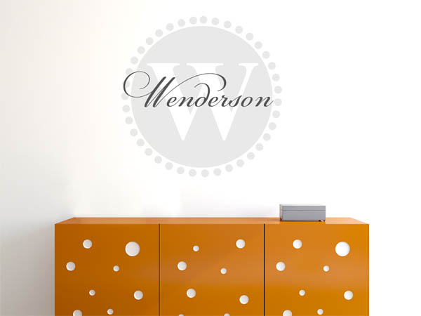 Wandtattoo Wenderson als Monogramm rund