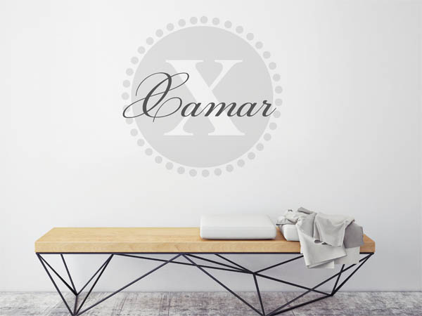 Wandtattoo Xamar als Monogramm rund
