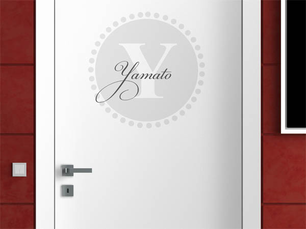Wandtattoo Yamato als Monogramm rund